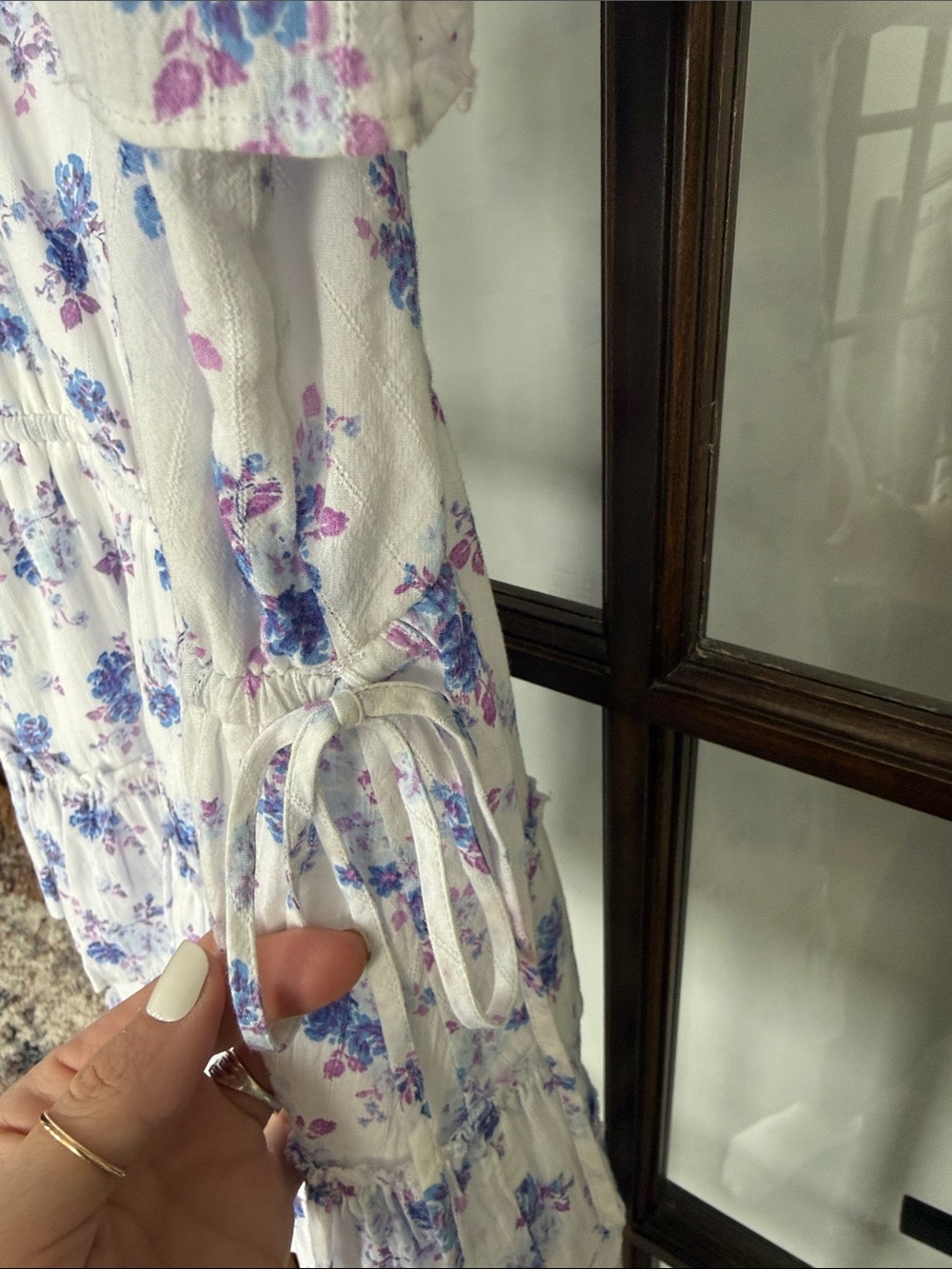 LoveShackFancy White Floral Ruffled Mini Dress - Picture 7 of 10